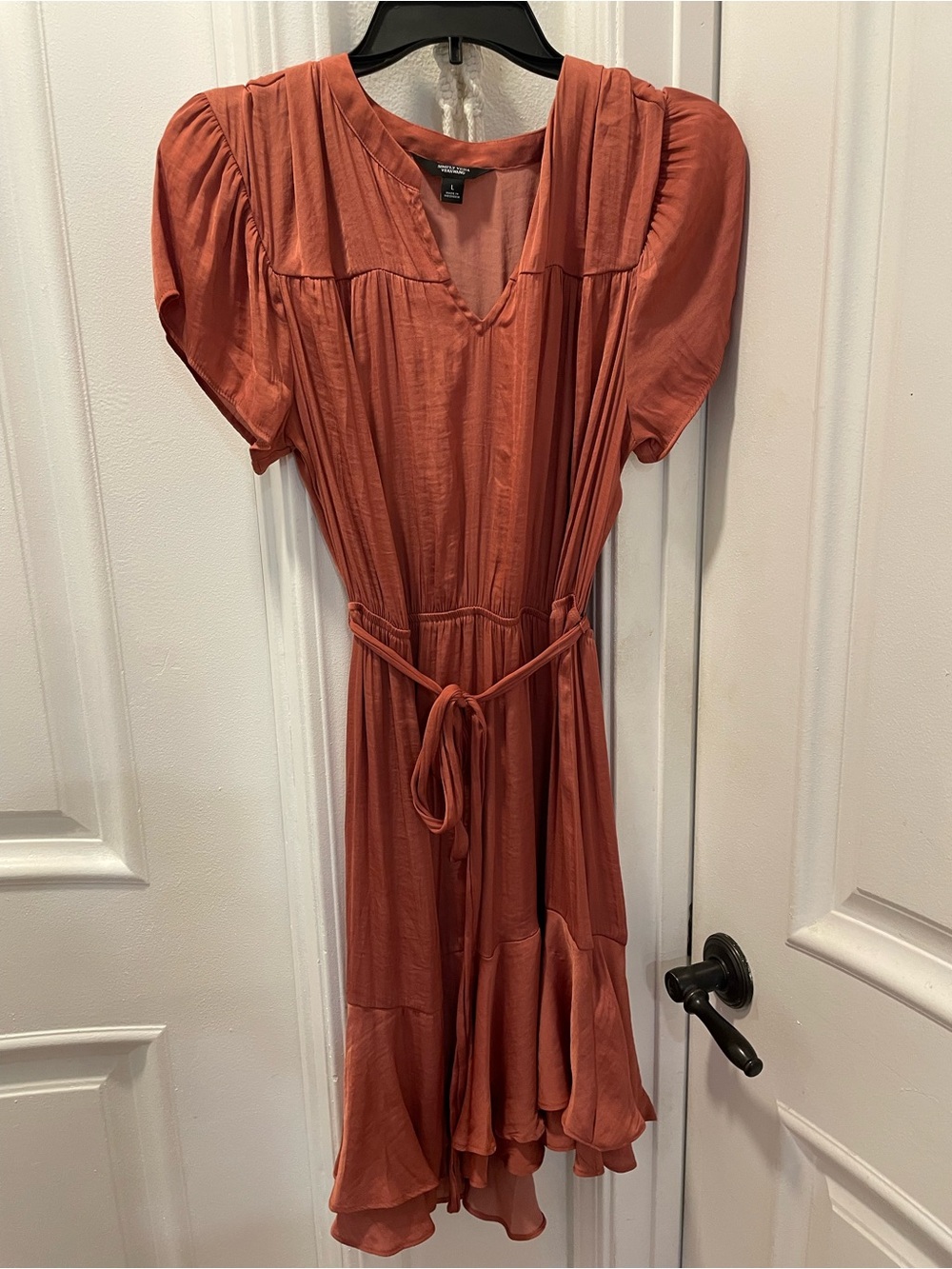 Simply Vera Vera Wang Rust Midi Dress with Tie Waist